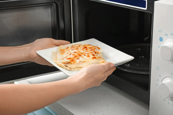 lasagna into microwave