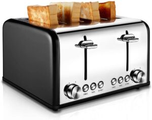 CUSIBOX Stainless Steel Toaster Wide Slots