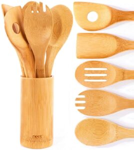 Neet Wooden Spoons For Cooking 6 Piece Organic Bamboo Utensil