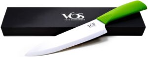 Vos 8-Inch Ceramic Chef Knife with Clear Cover