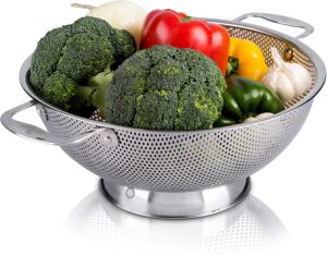LiveFresh Stainless Steel Micro-Perforated Pasta Strainer