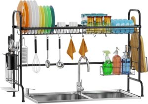GSlife Rustproof kitchen over sink shelf utensils holder